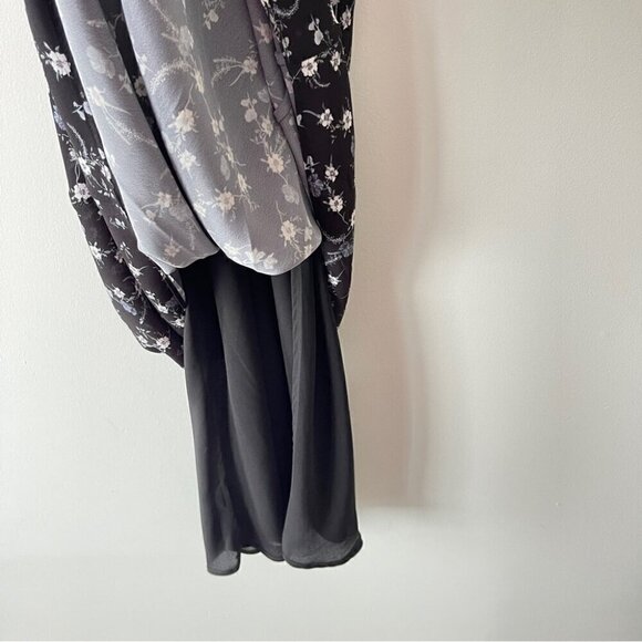 Frank And Oak Floral Sleeveless Maxi Dress black grey blue size XS office dressy - Picture 8 of 11